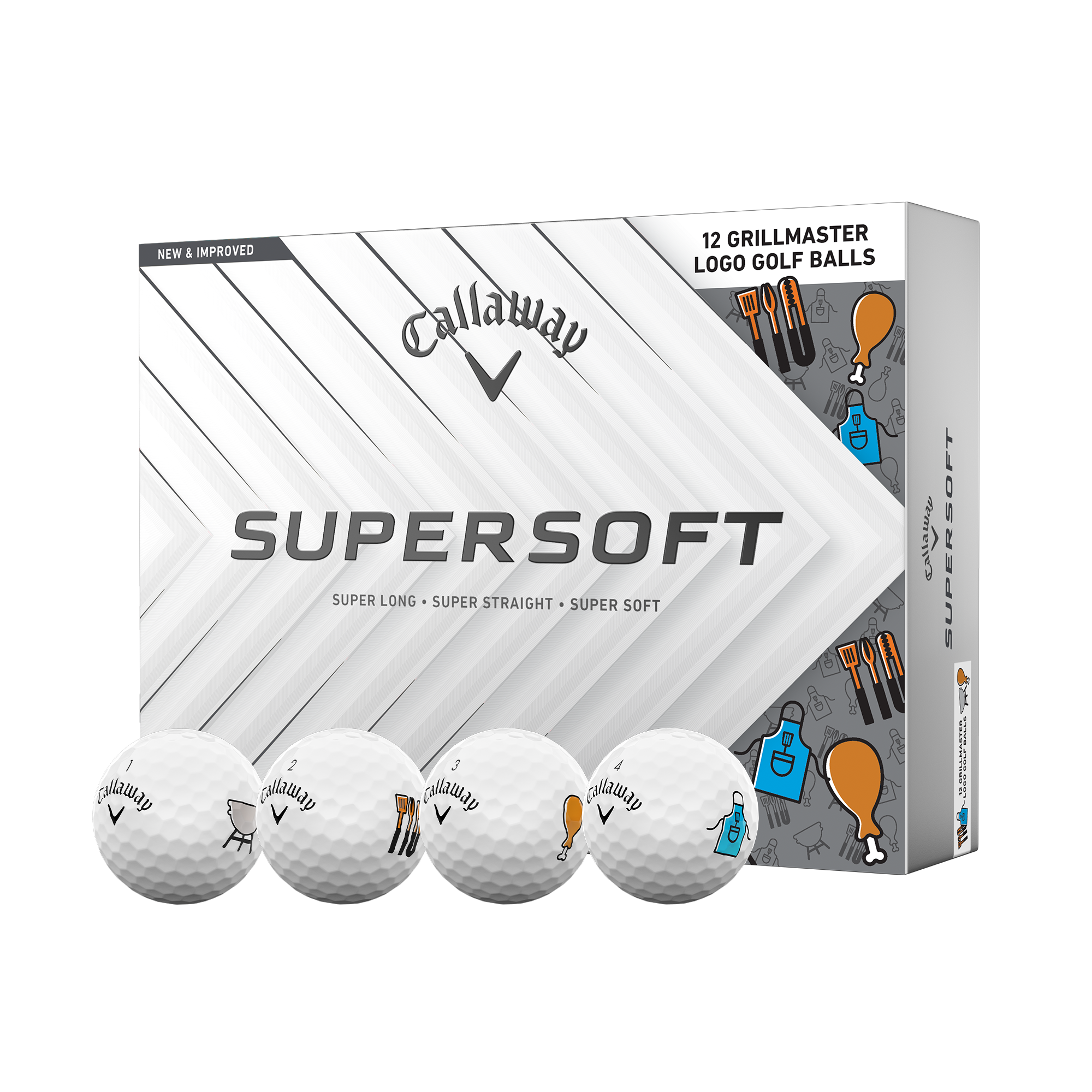 Limited Edition Supersoft Father's Day Grillmaster Golf Balls (Dozen) - View 1
