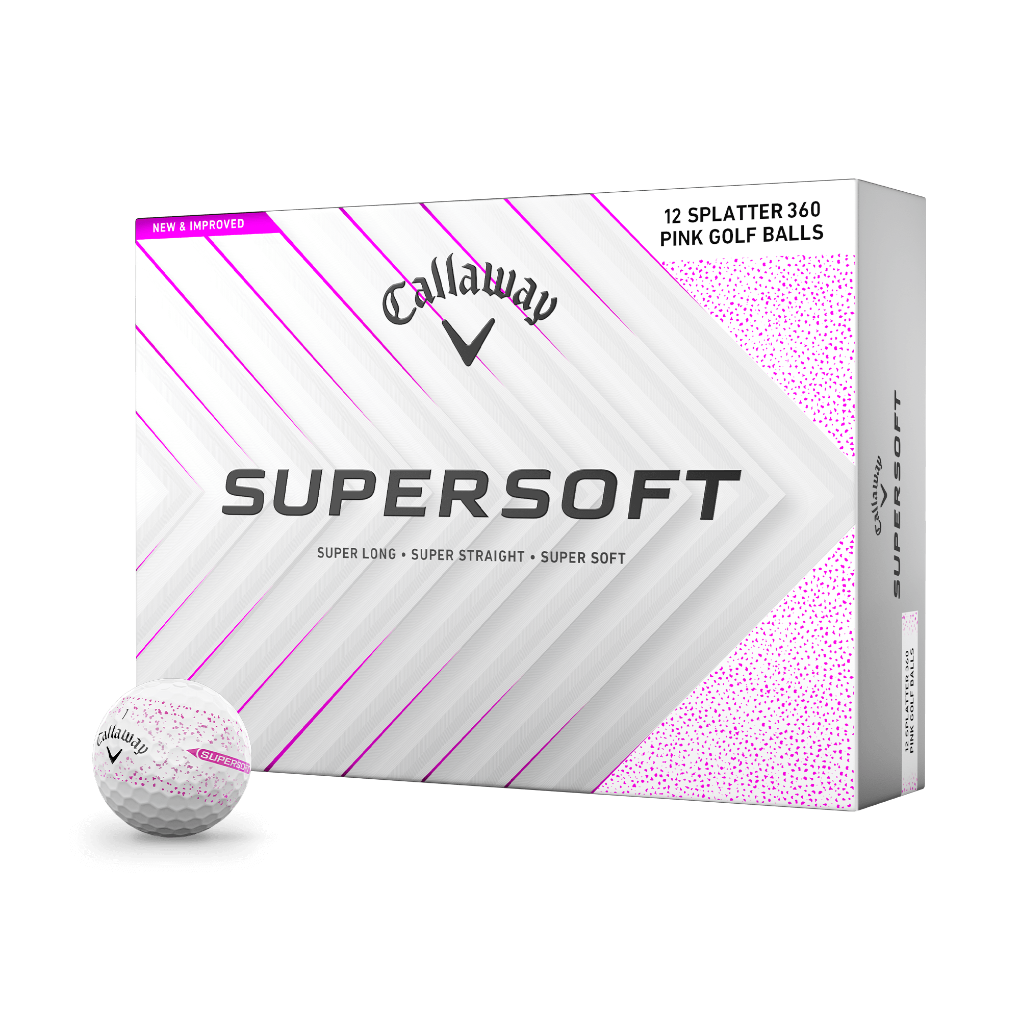 Supersoft Splatter 360 Pink Golf Balls