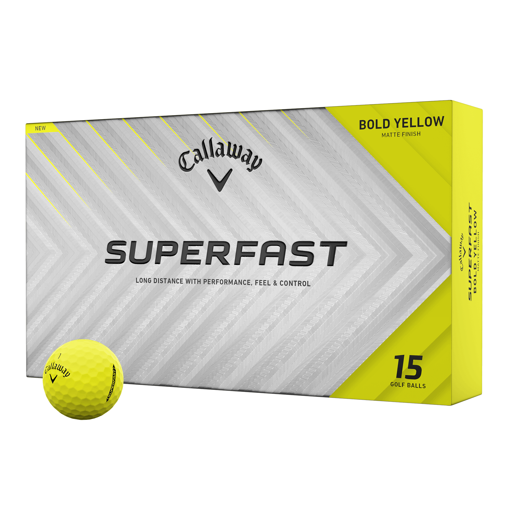 Superfast Bold Yellow 15-Pack Golf Balls - View 1