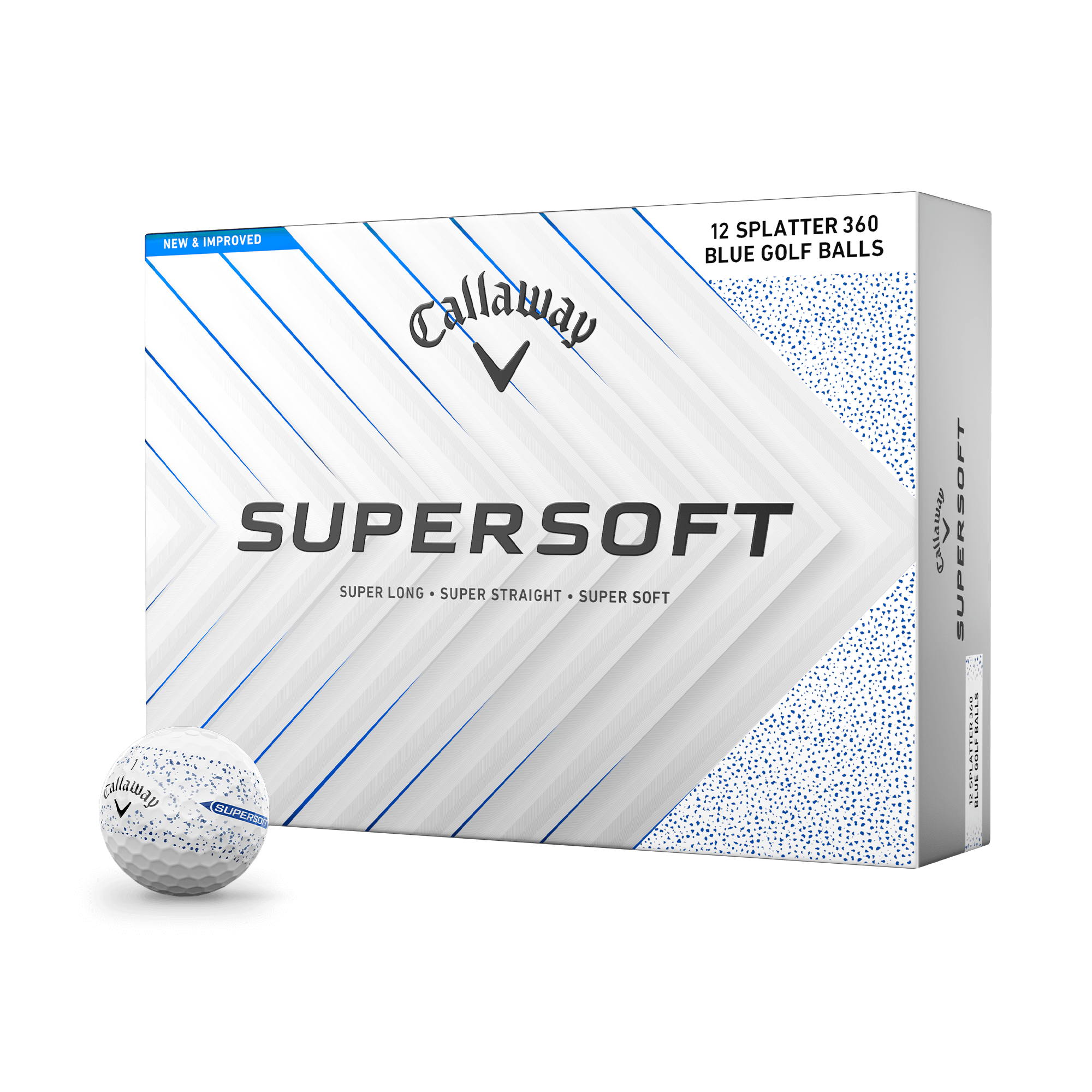 Supersoft Splatter 360 Blue Golf Balls