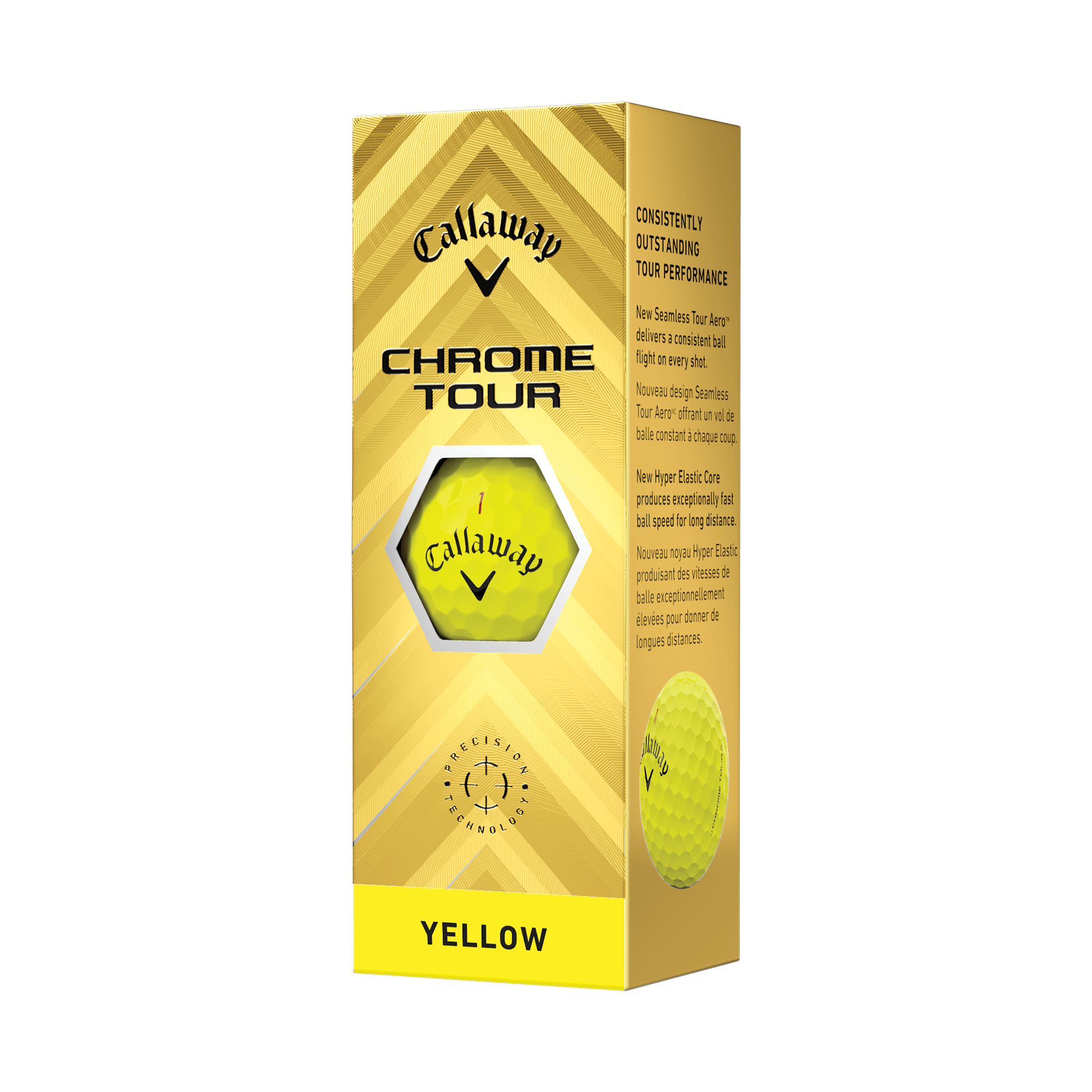 Chrome Tour Yellow Golf Balls - View 4