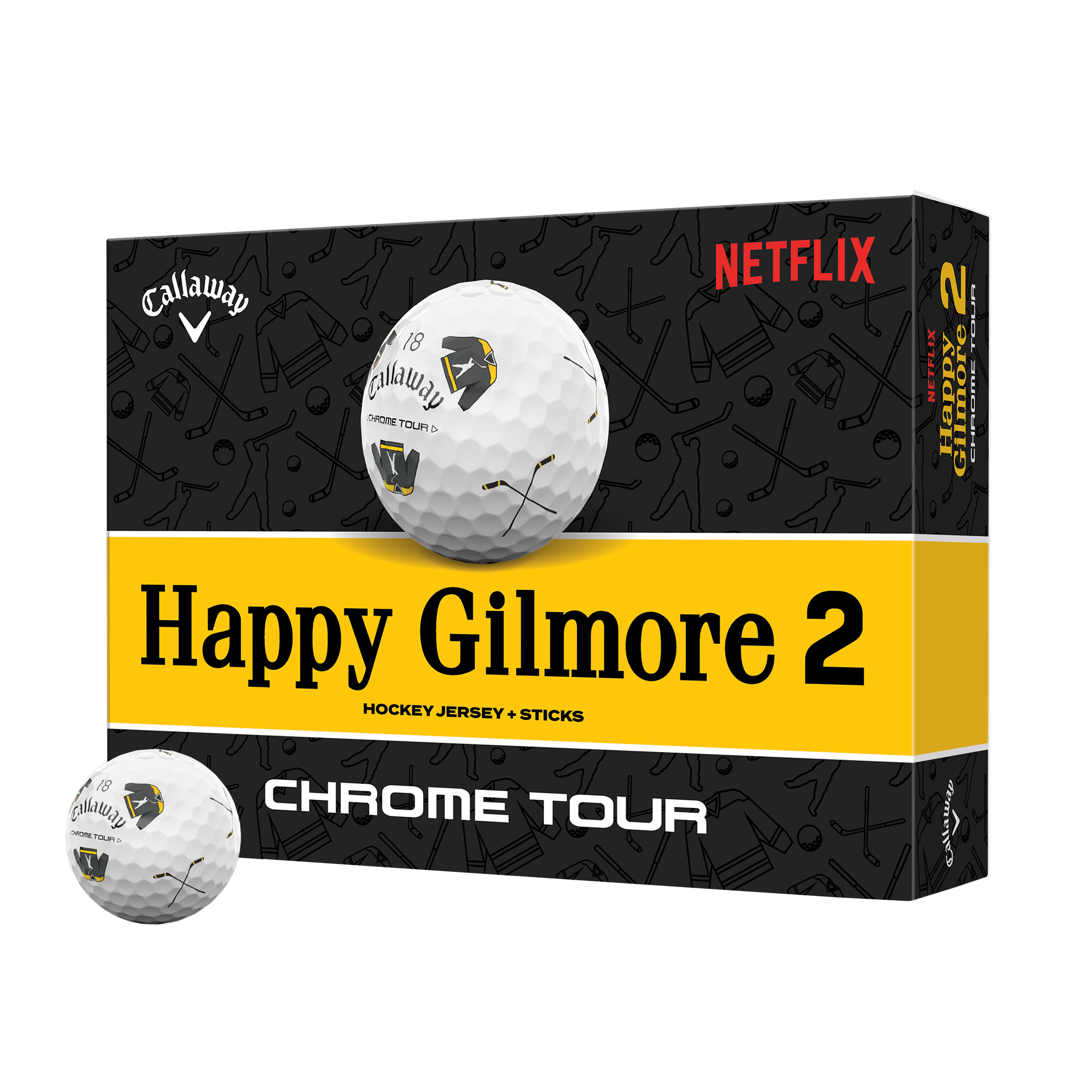 Limited Edition Chrome Tour Happy Gilmore 2 Balls (Dozen)