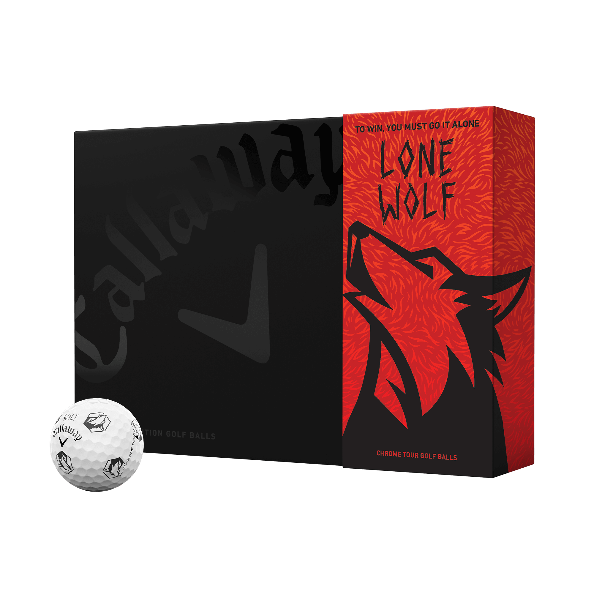 Limitierte Auflage Chrome Tour Lone Wolf Golfbälle (Dutzend)