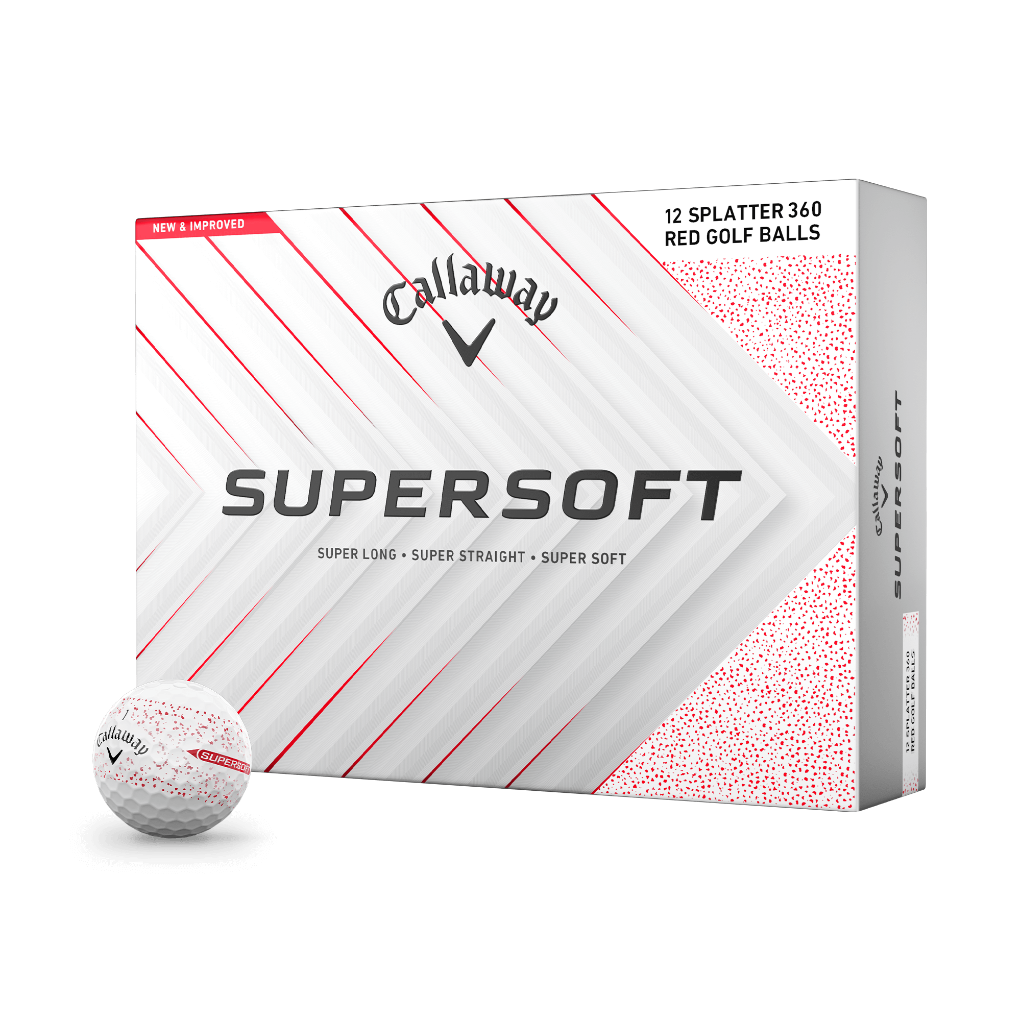 Supersoft Splatter 360 Red Golf Balls - View 1